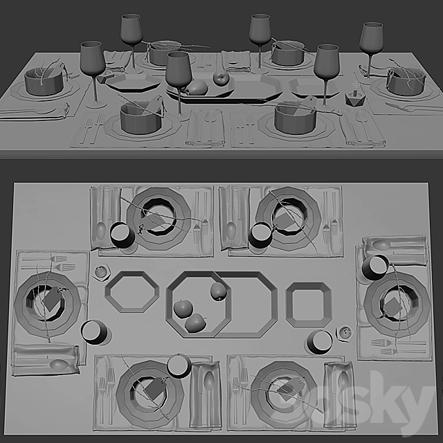 Table setting _ Table setting 5 3DSMax File - thumbnail 3