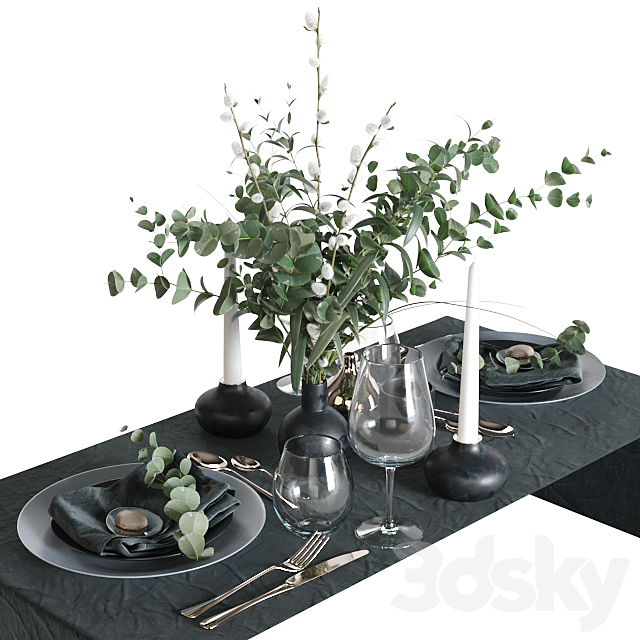 Table setting D_1 (vray NEXT) 3DSMax File - thumbnail 1