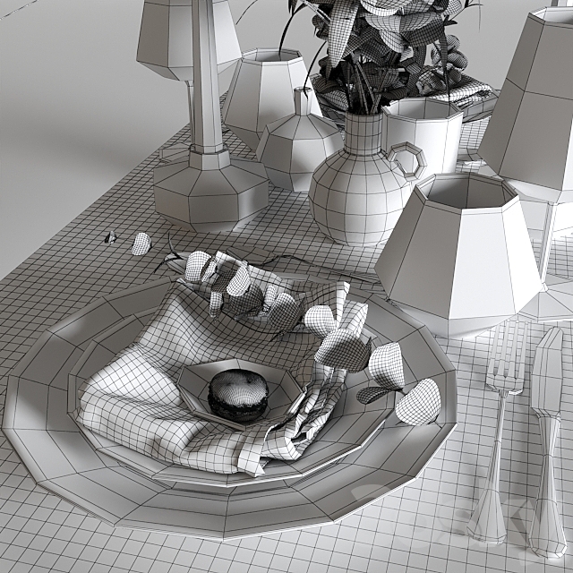 Table setting D_1 (vray NEXT) 3DSMax File - thumbnail 3