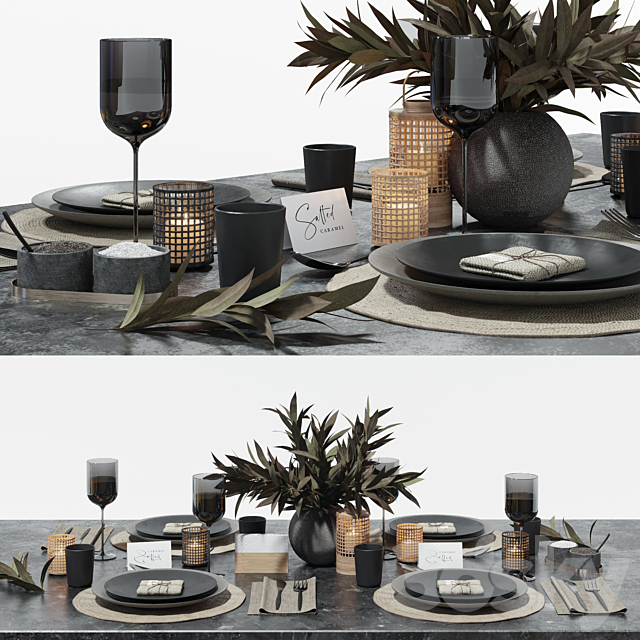 Table setting in dark colors 3DSMax File - thumbnail 5