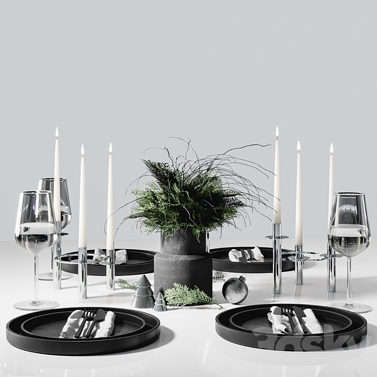 Table setting in Scandinavian style 3DS Max - thumbnail 2