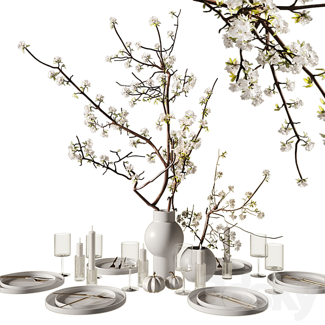 table setting modern style 3DSMax File - thumbnail 1