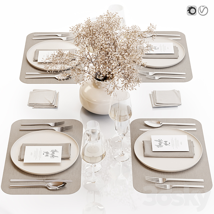 Table setting \/ Table setting 37 3DS Max Model - thumbnail 1