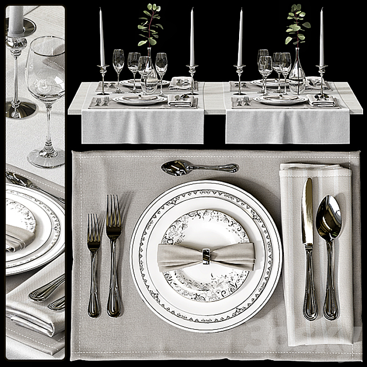 Table setting \/ Table setting 3DS Max - thumbnail 1