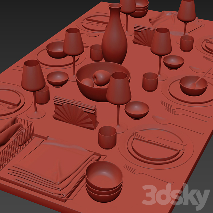 Table setting \/ Table setting 8 3DS Max - thumbnail 2