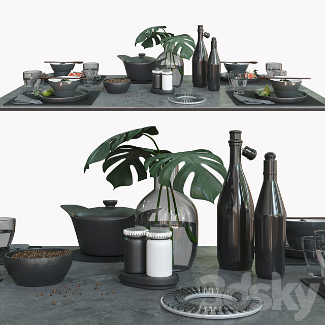 Table setting vipp dark 3DSMax File - thumbnail 2