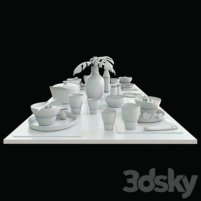 Table setting vipp dark 3DSMax File - thumbnail 3