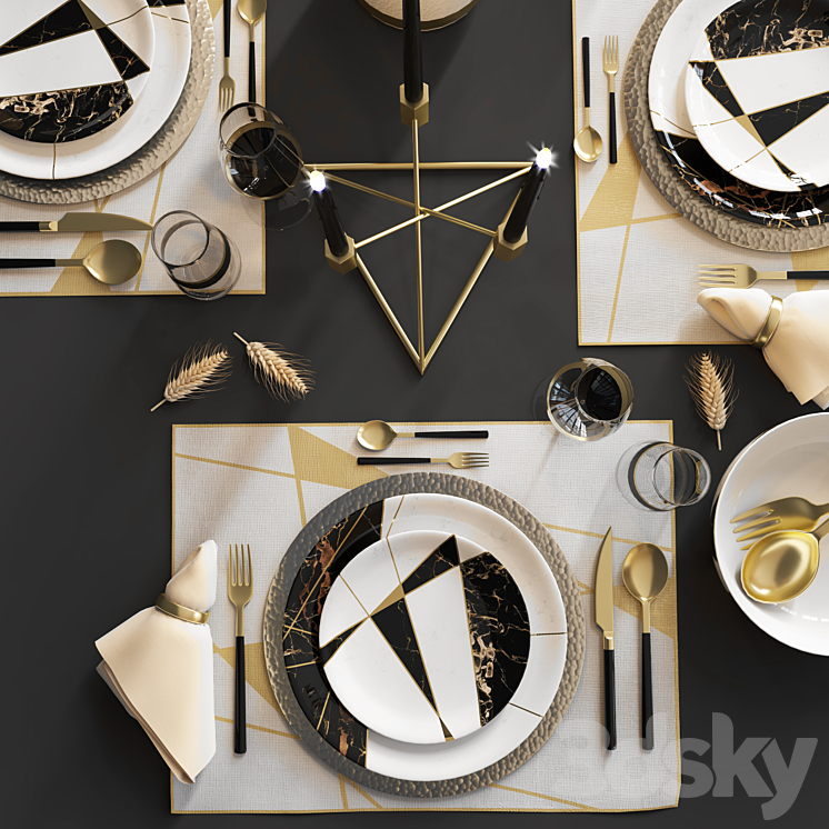 table setting_101 3DS Max - thumbnail 2