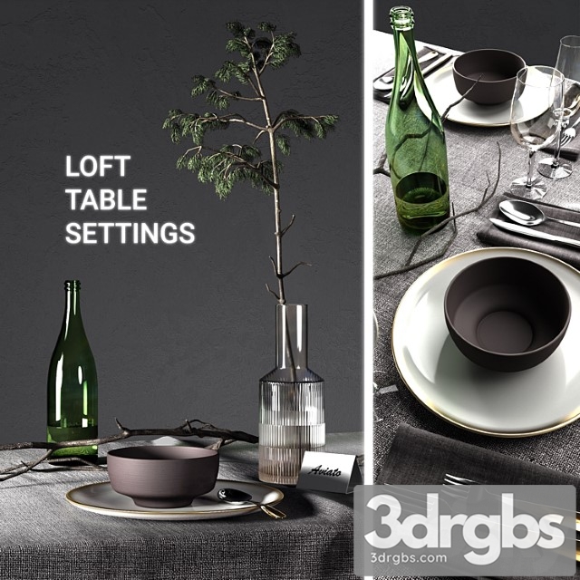 Table settings loft 3dsmax Download - thumbnail 1