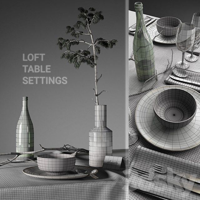 Table settings loft 3DSMax File - thumbnail 3