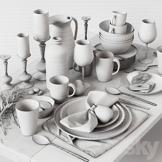 Tableware 05 3DSMax File - thumbnail 3