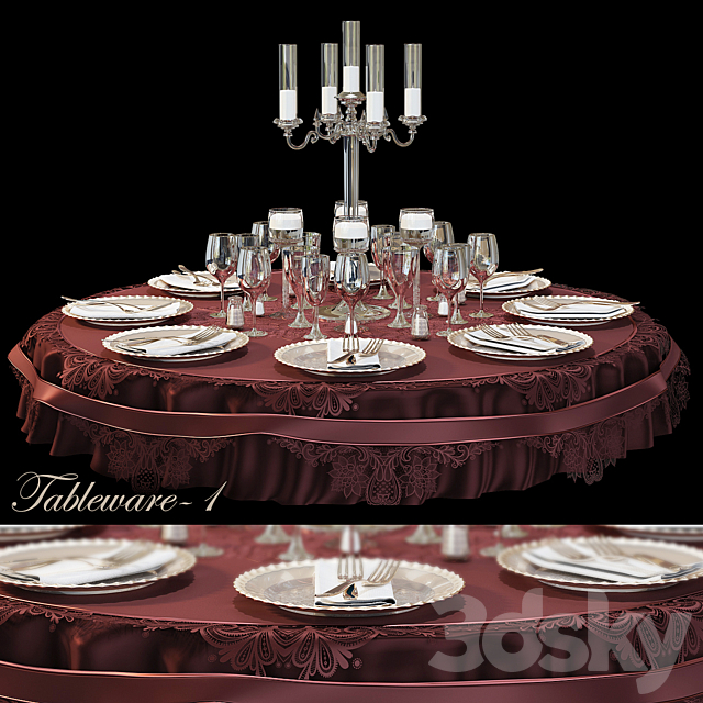 Tableware 1 \\ Dinner set 3DSMax File - thumbnail 1