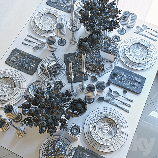 Tableware 10 3DSMax File - thumbnail 3