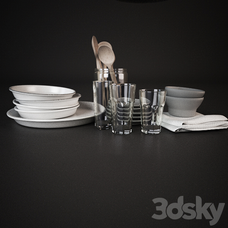 Tableware 3DS Max - thumbnail 1