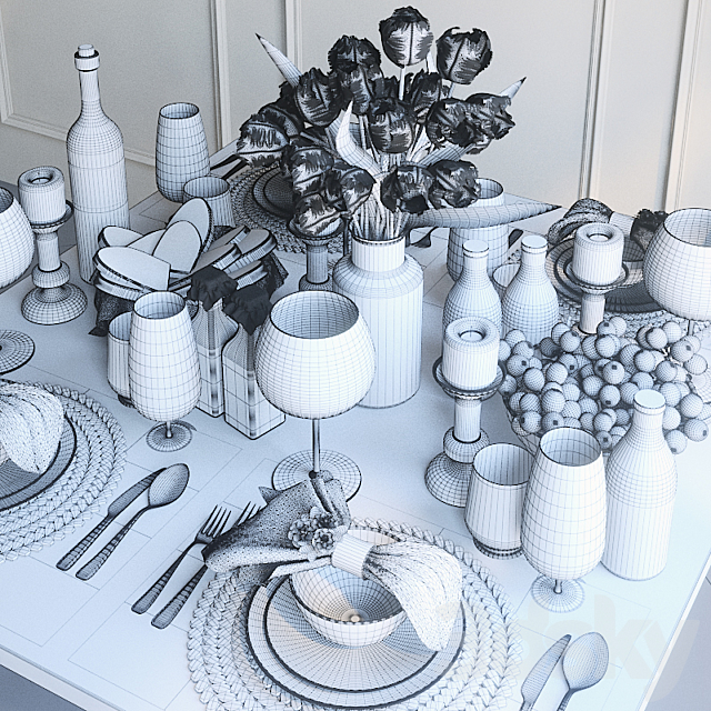 Tableware 6 3DSMax File - thumbnail 3