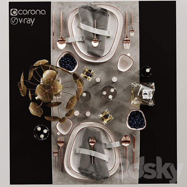 Tableware-6-Diamond-Set 3DSMax File - thumbnail 3