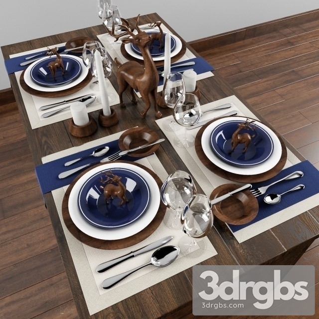 Tableware blue 3dsmax Download - thumbnail 1