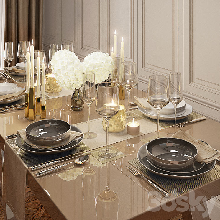 Tableware by Kelly Hoppen 3DS Max - thumbnail 1