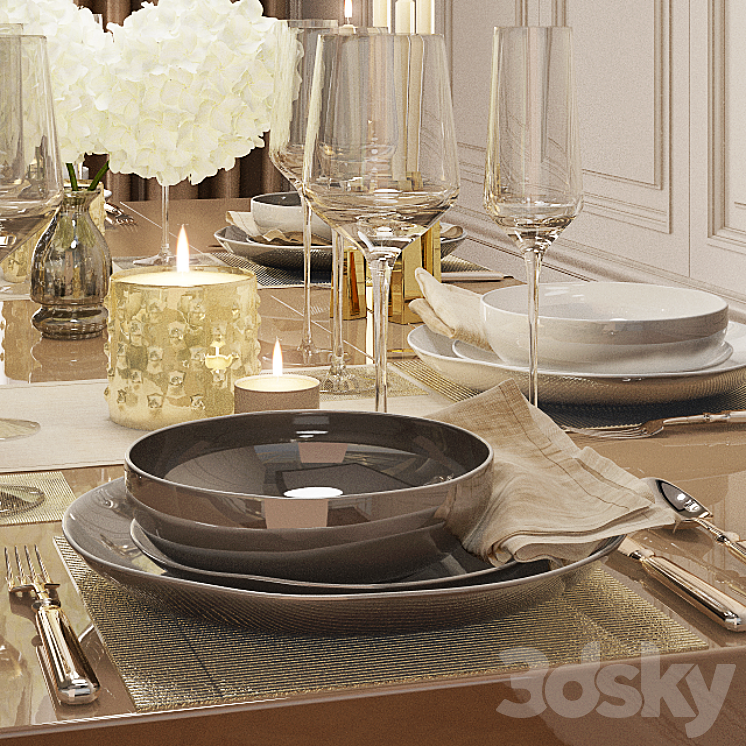 Tableware by Kelly Hoppen 3DS Max - thumbnail 2