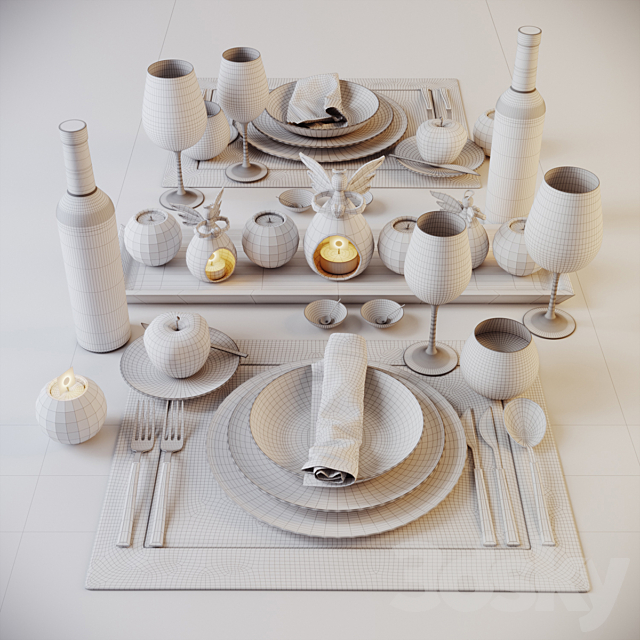 Tableware Casa de Perrin Carrara 3DSMax File - thumbnail 3