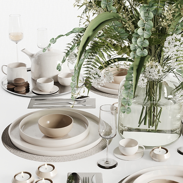 Tableware MA set 30 3ds Max - thumbnail 3