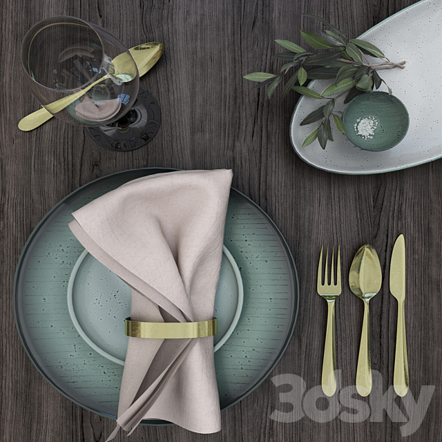 Tableware set 01 3DSMax File - thumbnail 1