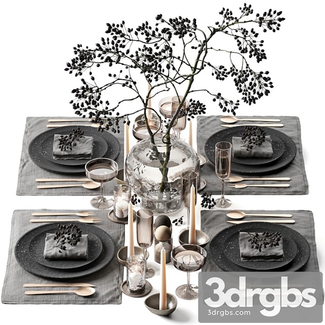 Tableware set 033 3dsmax Download - thumbnail 1