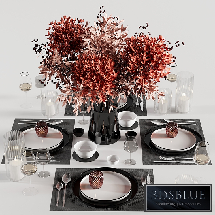 Tableware set 11 3DS Max - thumbnail 3