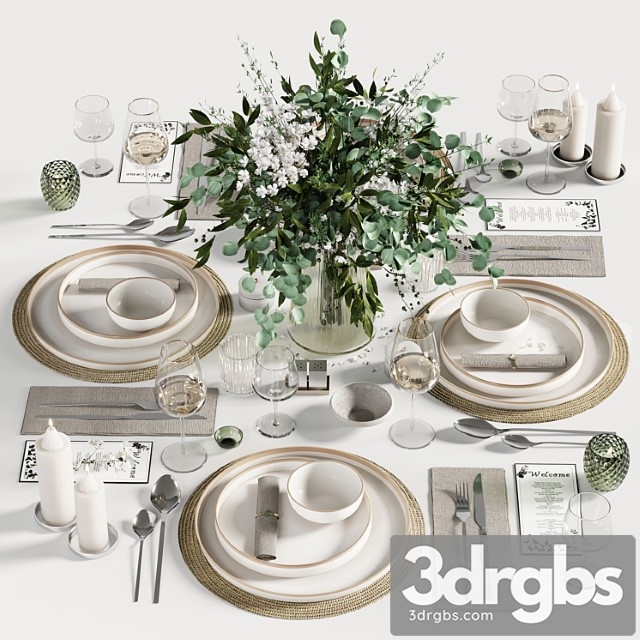 Tableware set 18 3dsmax Download - thumbnail 1