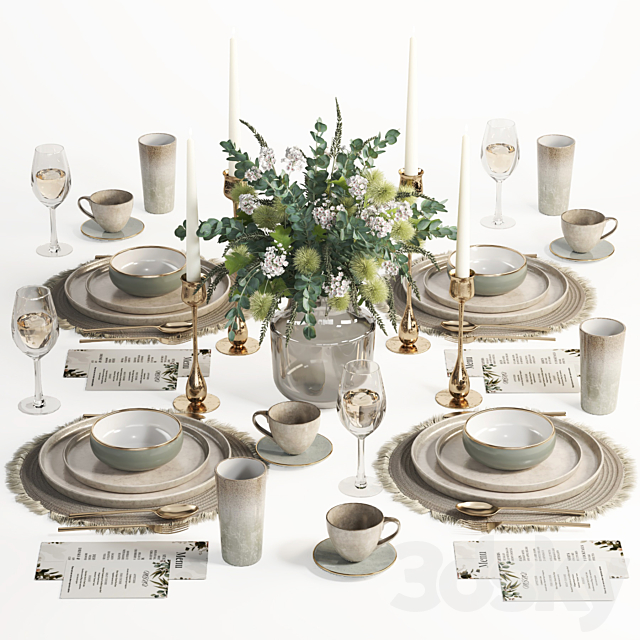 tableware set19 3ds Max - thumbnail 1