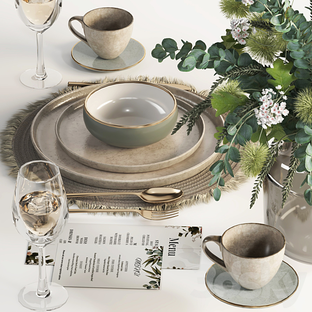 tableware set19 3ds Max - thumbnail 3