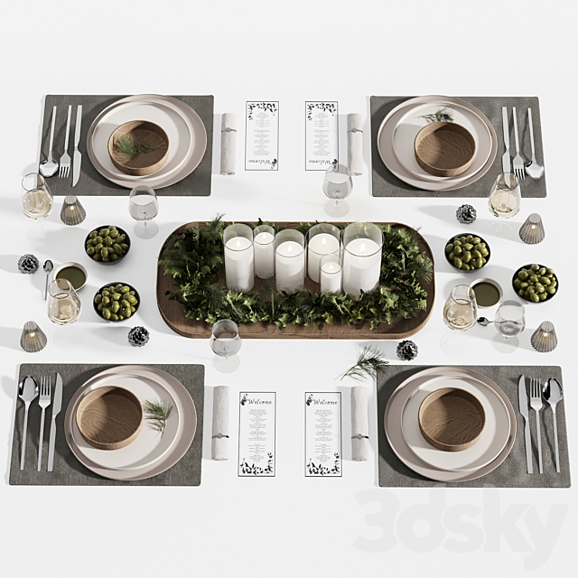 tableware set3 3DSMax File - thumbnail 1