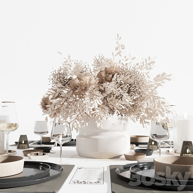 tableware set7 3DS Max Model - thumbnail 2