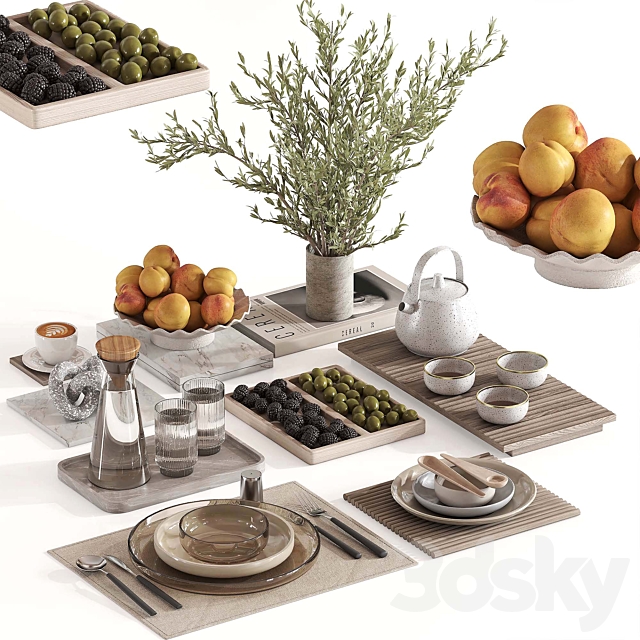 Tableware setting N032 3ds Max - thumbnail 2