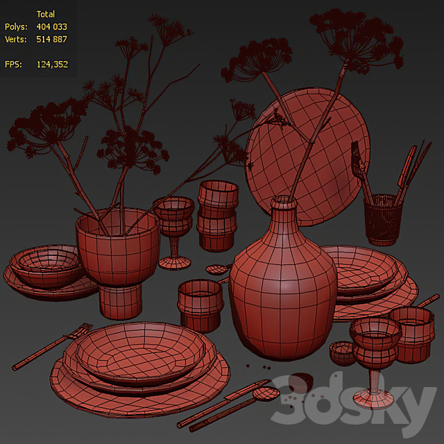 Tablewear 07 3DSMax File - thumbnail 4