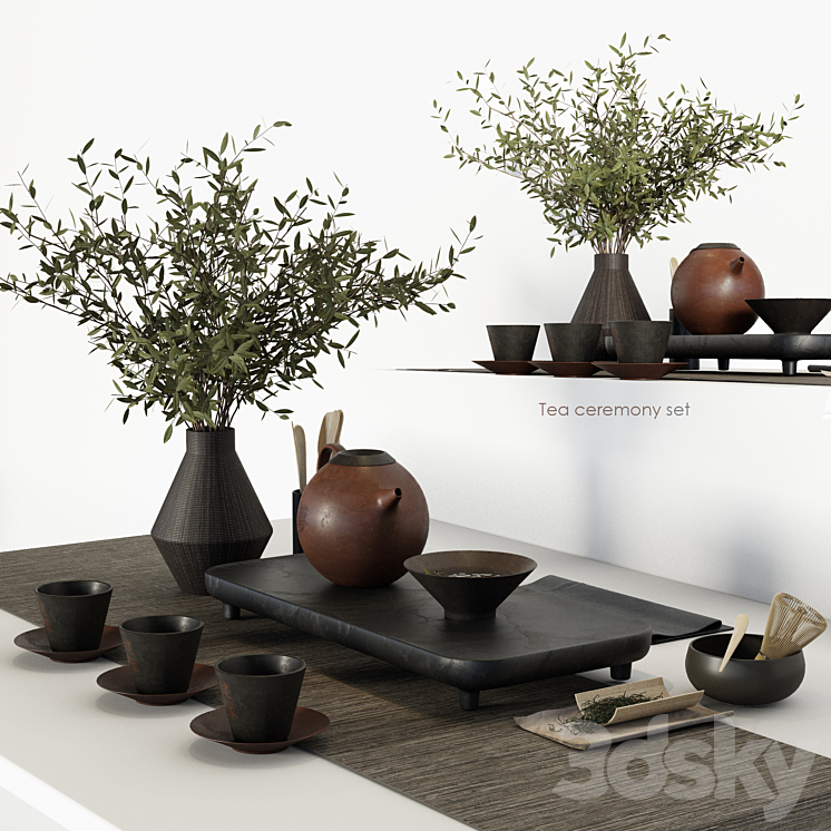 Tea ceremony set 3DS Max - thumbnail 1