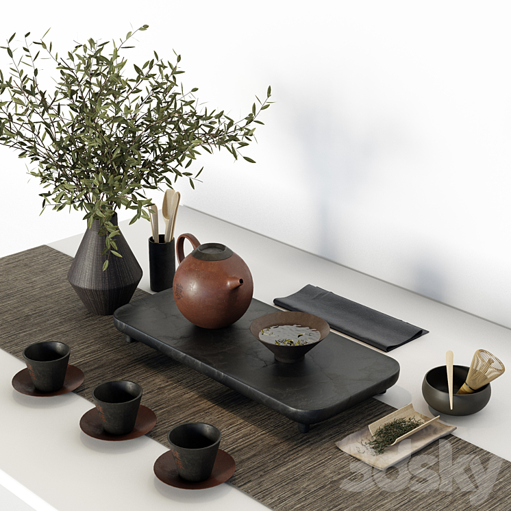 Tea ceremony set 3DS Max - thumbnail 2