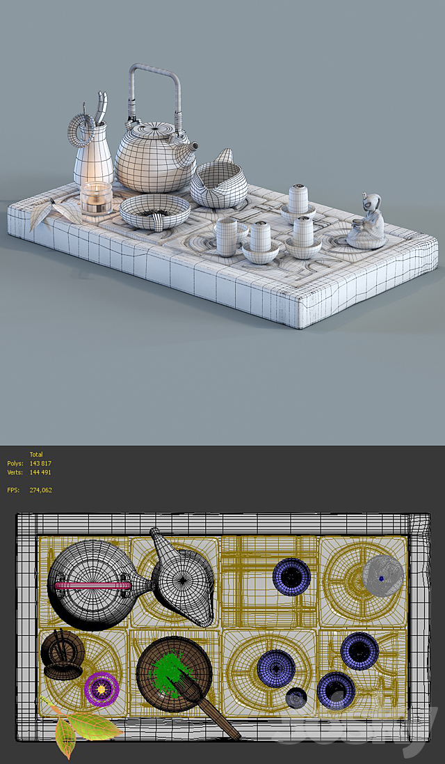 Tea ceremony set 3DSMax File - thumbnail 3