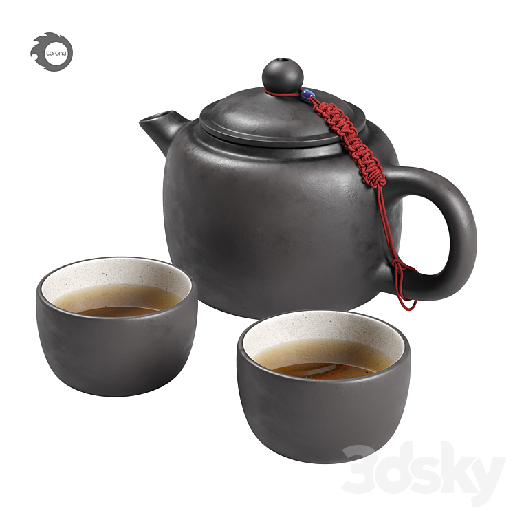 Tea set 2 3DS Max - thumbnail 1