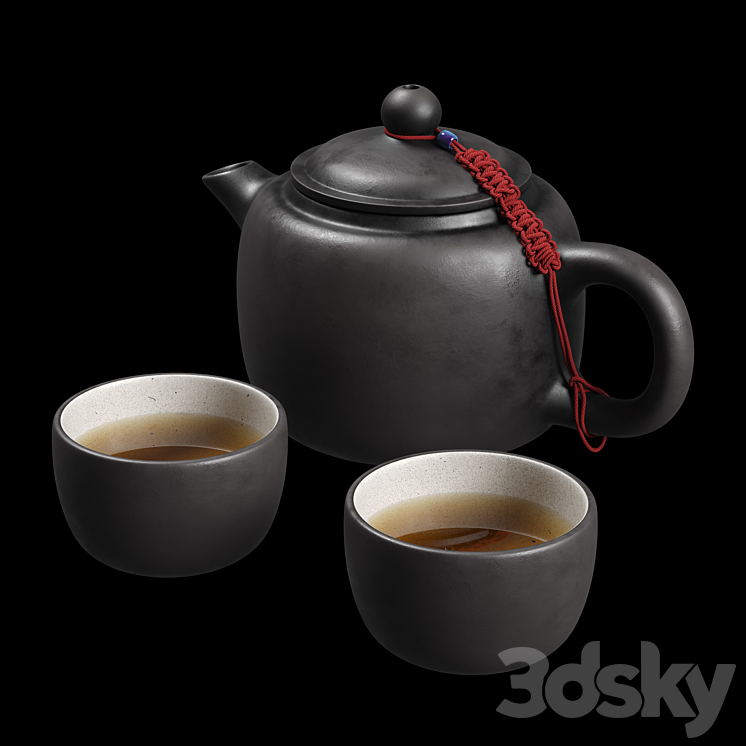 Tea set 2 3DS Max - thumbnail 2