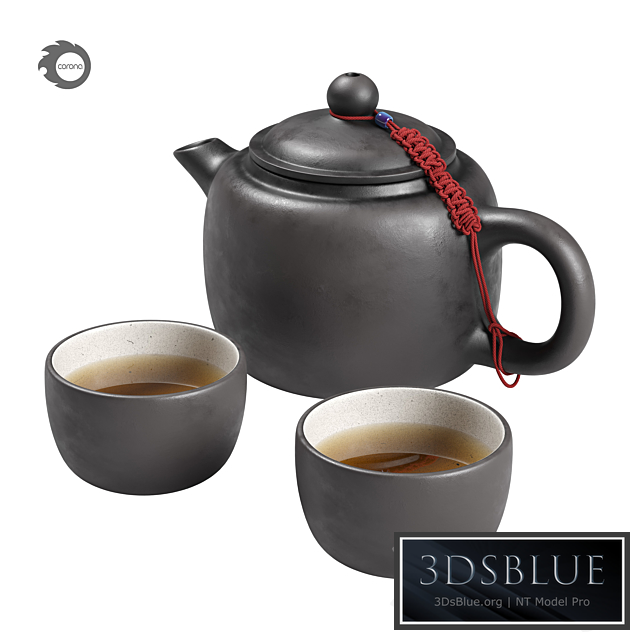 Tea set 2 3DS Max - thumbnail 3