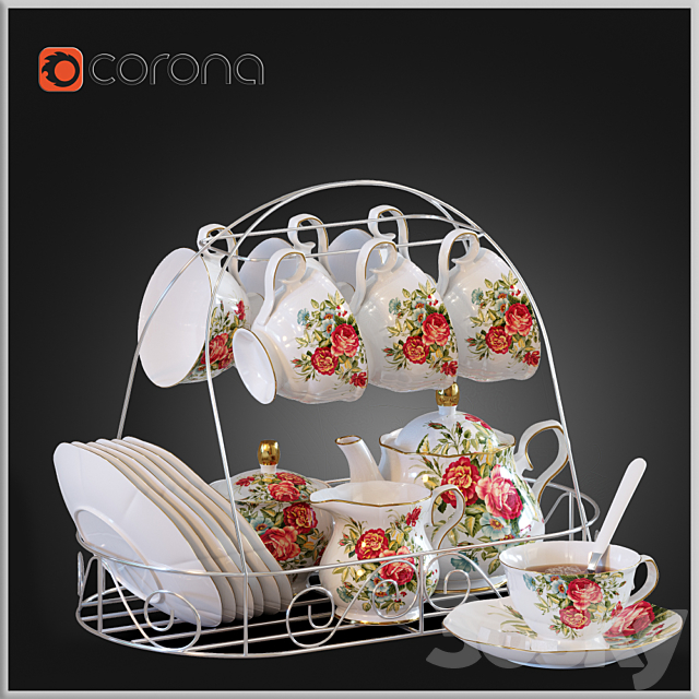 Tea-set 3DSMax File - thumbnail 1