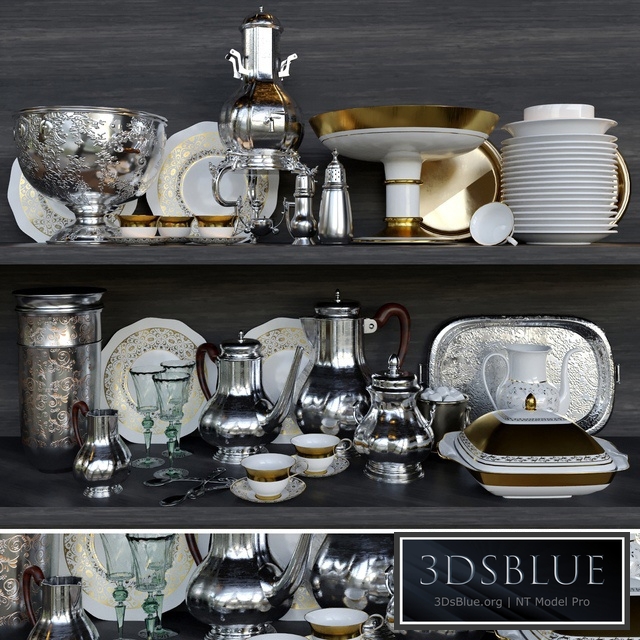 Turkish crockery set 3DS Max - thumbnail 3