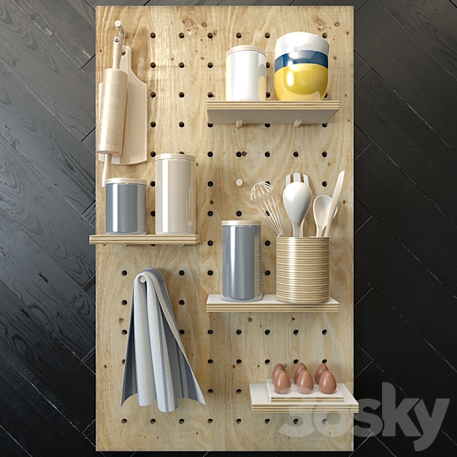 Wall-mounted Storage Panel 3DSMax File - thumbnail 1