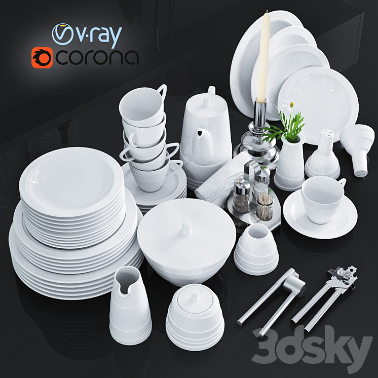 Ware and accessories for kitchen restaurant 3DS Max - thumbnail 1