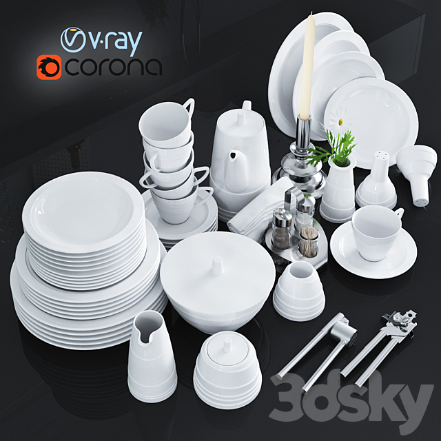 Ware and accessories for kitchen. restaurant 3DSMax File - thumbnail 1