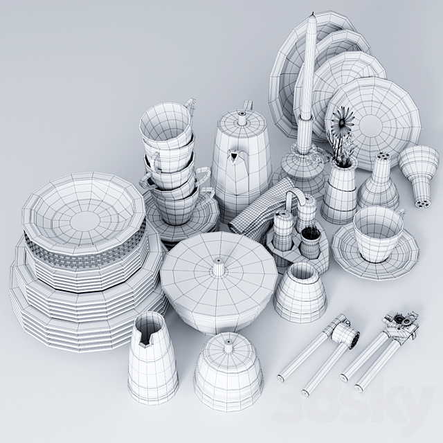 Ware and accessories for kitchen. restaurant 3DSMax File - thumbnail 2