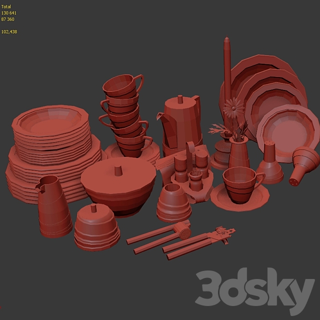 Ware and accessories for kitchen. restaurant 3DSMax File - thumbnail 3