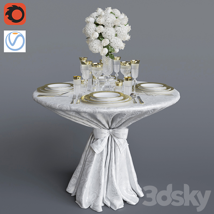 Wedding table 3DS Max - thumbnail 1