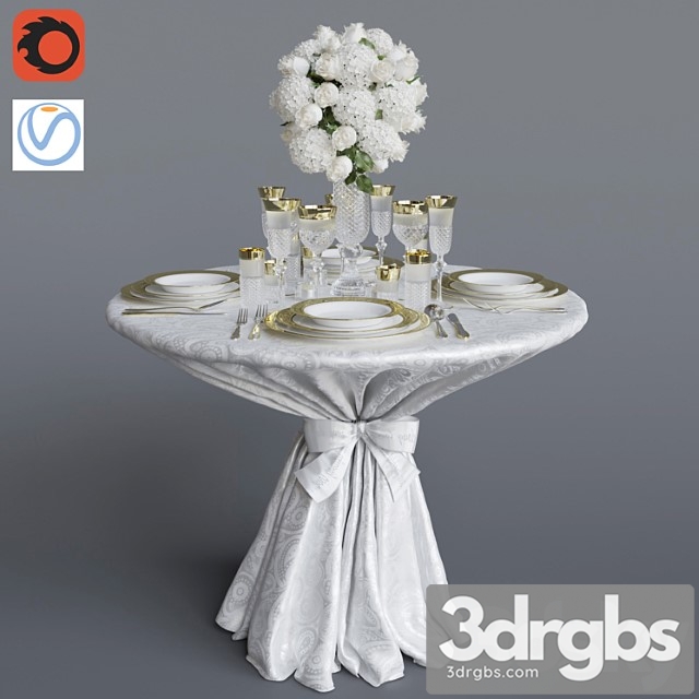 Wedding Table 3dsmax Download - thumbnail 1